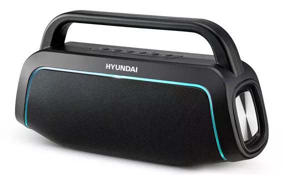 Портативная акустика Hyundai H-PAC560, 10 Вт, FM, microSD, Bluetooth, подсветка, черный (H-PAC560)
