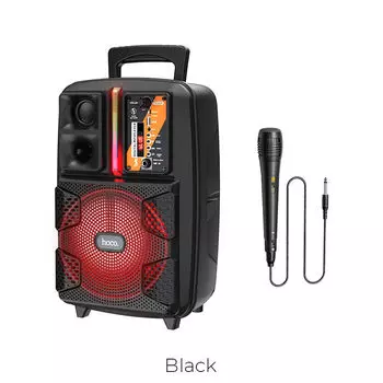 Портативная акустика Hoco BS37 Dancer, 30 Вт, FM, AUX, USB, Bluetooth, подсветка, черный (6931474727602)