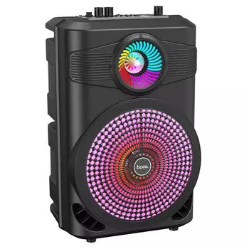 Портативная акустика Hoco BS46, 10 Вт, FM, AUX, USB, microSD, Bluetooth, подсветка, черный (6931474754080)