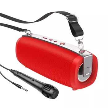 Портативная акустика Hoco BS55 Gallant, 10 Вт, FM, AUX, USB, microSD, Bluetooth, подсветка, красный