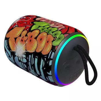 Портативная акустика Perfeo CASK, 6 Вт, FM, AUX, USB, SD, microSD, Bluetooth, граффити (PF_D0345)