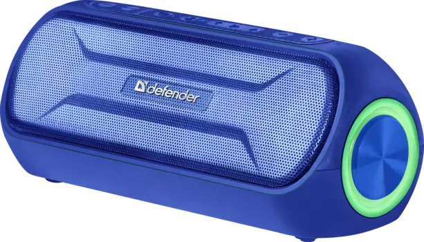 Портативная акустика стерео Defender ENJOY S1000, 20W, Bluetooth, подсветка, синий (65687)