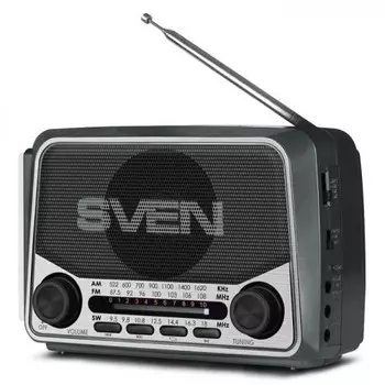 Портативная акустика SVEN, 3 Вт, FM, USB, microSD, серый