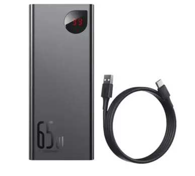 Портативный аккумулятор (Powerbank) BASEUS Adaman Metal Digital Display, 20000 мА·ч, 4xUSB, 5А, Type-C, QC, PD, черный (PPIMDA-D01)