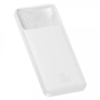 Портативный аккумулятор (Powerbank) BASEUS Bipow Digital Display, 10000mAh, 2xUSB, Type-C, QC, PD, белый (PPDML-L02)