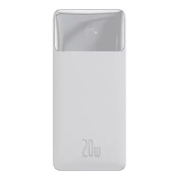 Портативный аккумулятор (Powerbank) BASEUS Bipow Digital Display, 10000 мА·ч, 4xUSB, 3А, Type-C, QC, PD, белый (PPBD050502)
