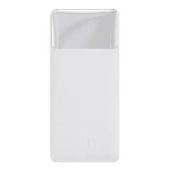 Портативный аккумулятор (Powerbank) BASEUS Bipow Digital Display, 10000 мА·ч, 4xUSB, 3А, Type-C, QC, PD, белый (PPBD050002)
