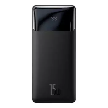 Портативный аккумулятор (Powerbank) BASEUS Bipow Digital Display, 20000 мА·ч, 4xUSB, 3А, Type-C, QC, PD, черный (PPBD050101)