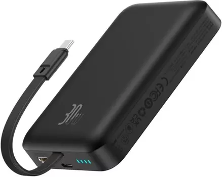 Портативный аккумулятор (Powerbank) BASEUS Magnetic Mini Type-C, 10000 мА·ч, 2.4А, Type-C, QC, QI, черный (P1002210B113-00)