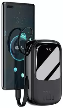 Портативный аккумулятор (Powerbank) BASEUS Qpow Digital Display, 22500mAh, 2xUSB, 3A, Type-C, QC, PD, черный (PPQD-I01)