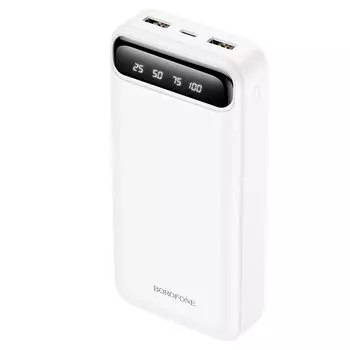 Портативный аккумулятор (Powerbank) Borofone BJ14, 10000 мА·ч, 2xUSB, 2А, QC, белый (6931474750327)