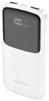 Портативный аккумулятор (Powerbank) Borofone BJ17, 10000mAh, 2xUSB, 2.1A, Type-C, белый (901375)