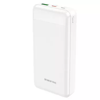 Портативный аккумулятор (Powerbank) Borofone BJ19A, 20000mAh, 2xUSB, 3A, Type-C, QC, PD, белый (974443381610)