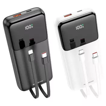 Портативный аккумулятор (Powerbank) Borofone BJ22A 22.5W+PD20W, 20000mAh, 2xUSB, 3A, Type-C, QC, белый (6974443384598)