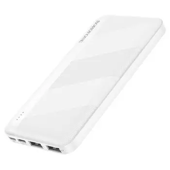 Портативный аккумулятор (Powerbank) Borofone BJ27 Pindar, 10 А·ч, 2xUSB, 2.1А, белый (6974443388008)