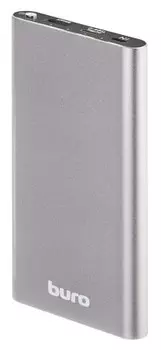 Портативный аккумулятор (Powerbank) Buro RB-10000-QC3.0-I&amp;O, 10000mAh, 2xUSB, 3A, Type-C, QC, серебристый