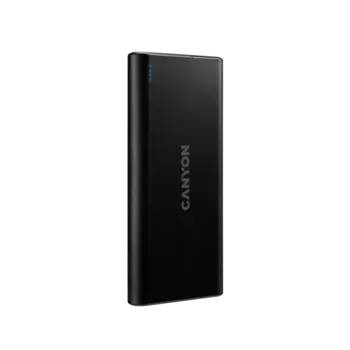 Портативный аккумулятор (Powerbank) Canyon PB-106, 10000mAh, 2xUSB, 2.1A, Type-C, черный (CNE-CPB1006B)