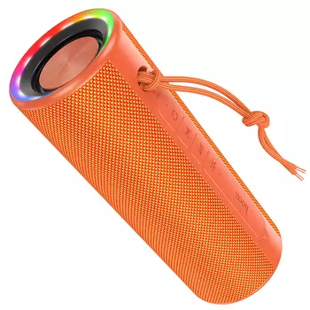 Портативная акустика Hoco HC20 Luster sports, 20 Вт, AUX, USB, microSD, Bluetooth, подсветка, оранжевый (6942007603010)
