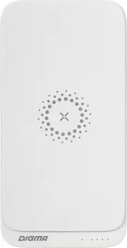Портативный аккумулятор (Powerbank) Digma DGPQ10E, 10000 мА·ч, 2xUSB, 3А, Type-C, QC, PD, QI, белый (DGPQ10E20PWT)