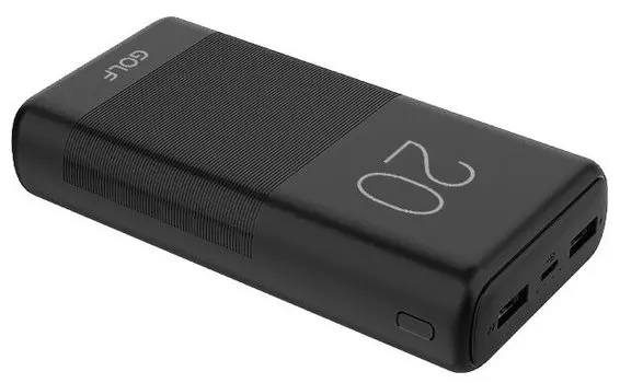 Портативный аккумулятор (Powerbank) Golf G81, 20000mAh, 2xUSB, 2.1A, черный (G81 (bl))