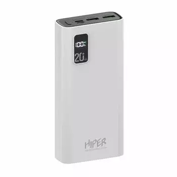 Портативный аккумулятор (Powerbank) Hiper Fast 20000, 20000mAh, 2xUSB, 5A, Type-C, QC, PD, белый (FAST 20000 WHITE)