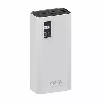 Портативный аккумулятор (Powerbank) Hiper Fast 30000, 30000mAh, 4xUSB, 5A, Type-C, QC, PD, белый (FAST 30000 WHITE)