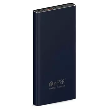 Портативный аккумулятор (Powerbank) HIPER MPS10000, 10000 мА·ч, 2xUSB, 3А, Type-C, QC, PD, темно-синий