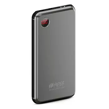 Портативный аккумулятор (Powerbank) HIPER STEEL 10, 10000mAh, 1xUSB, 3A, Type-C, QC, PD, темно-серый