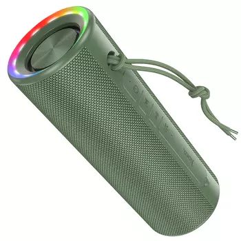 Портативная акустика Hoco HC20 Luster sports, 20 Вт, AUX, USB, microSD, Bluetooth, подсветка, зеленый (6942007603003)