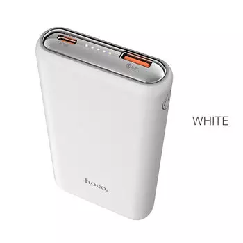 Портативный аккумулятор (Powerbank) Hoco Q1, 10000mAh, 1xUSB, 3A, Type-C, QC, PD, белый (736154)