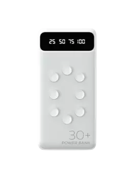 Портативный аккумулятор (Powerbank) More Choice PB42S-30, 30 А·ч, 2xUSB, 2.1А, Type-C, белый (PB42S-30W)