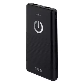 Портативный аккумулятор (Powerbank) Perfeo Splash, 10000 мА·ч, 2xUSB, 2.1А, черный (PF_B4296)