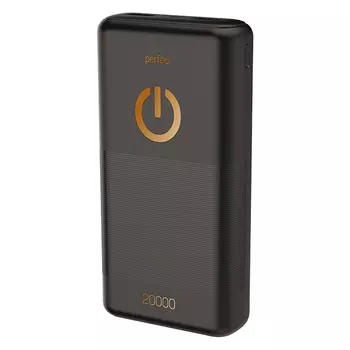 Портативный аккумулятор (Powerbank) Perfeo Splash, 20000 мА·ч, 2xUSB, 2.1А, черный (PF_B4298)
