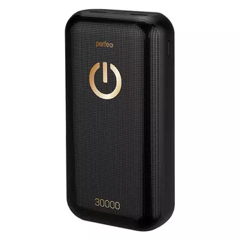 Портативный аккумулятор (Powerbank) Perfeo Splash, 30000mAh, 2xUSB, 2.1A, Type-C, черный (PF_B4300)