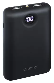 Портативный аккумулятор (Powerbank) Qumo PowerAid 6600 V2, 6600mAh, 2xUSB, 2.1A, черный (24263)