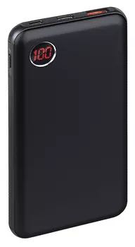 Портативный аккумулятор (Powerbank) Qumo PowerAid T10000, 10000mAh, 1xUSB, 3A, Type-C, QC, PD, черный (24512)