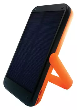 Портативный аккумулятор (Powerbank) Qumo PowerAid Tourist Solar 2, 8000mAh, 2xUSB, 2.1A, черный/оранжевый (Charger 0023)