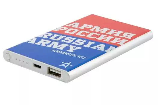Портативный аккумулятор (Powerbank) Red Line J01 Армия России №8, 4000mAh, 1xUSB, 1A, серебристый (УТ000017274)