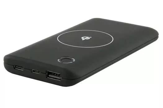 Портативный аккумулятор (Powerbank) Red Line RP-01, 6000mAh, 2xUSB, 2A, Type-C, QI, черный (УТ000016003)