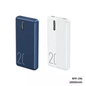 Портативный аккумулятор (Powerbank) Remax Landon RPP-296, 20000mAh, 2xUSB, 2.1A, QC, синий (6954851289746)