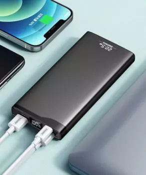Портативный аккумулятор (Powerbank) Remax RPP-201, 10000mAh, 3xUSB, 3A, Type-C, QC, серый (6954851241324)