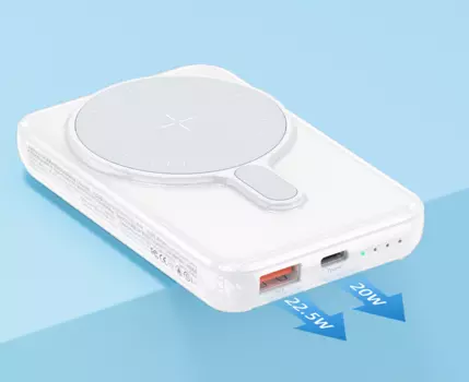 Портативный аккумулятор (Powerbank) Remax RPP-85, 10000mAh, 2xUSB, 3A, Type-C, QC, QI, белый (6954851209928)