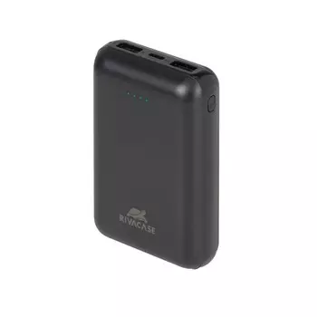 Портативный аккумулятор (Powerbank) RivaCase VA2412, 10000mAh, 2xUSB, 2.1A, Type-C, черный