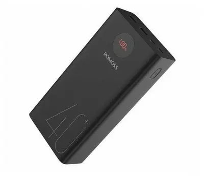 Портативный аккумулятор (Powerbank) Romoss PEA40, 40000 мА·ч, 3xUSB, 3А, Type-C, QC, черный