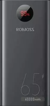 Портативный аккумулятор (Powerbank) Romoss PEA40 Pro, 40000 мА·ч, 3xUSB, 3А, Type-C, QC, PD, черный (PEA40 PRO)