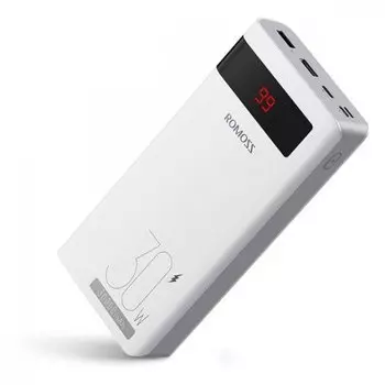 Портативный аккумулятор (Powerbank) Romoss Sense 8PS Pro, 30 А·ч, 2xUSB, 3А, Type-C, QC, белый (515666)
