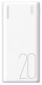 Портативный аккумулятор (Powerbank) Romoss Simple, 20000mAh, 2xUSB, 2.1A, белый (PSL20-101-1134)