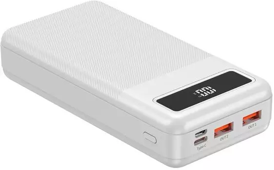 Портативный аккумулятор (Powerbank) TFN Porta PB-312, 20000 мА·ч, 2xUSB, 3А, Type-C, белый (TFN-PB-312-WH)
