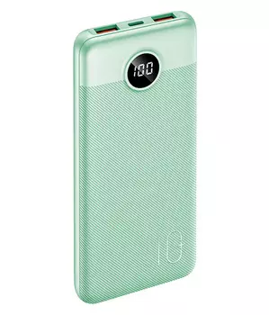 Портативный аккумулятор (Powerbank) TFN Razer LCD 10 PD, 10000mAh, 2xUSB, Type-C, QC, PD, мятный (TFN-PB-257-MI)