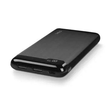 Портативный аккумулятор (Powerbank) TTEC PowerSlim LCD, 10000 мА·ч, 2xUSB, 2.1А, Type-C, QC, PD, черный (2BB183S)